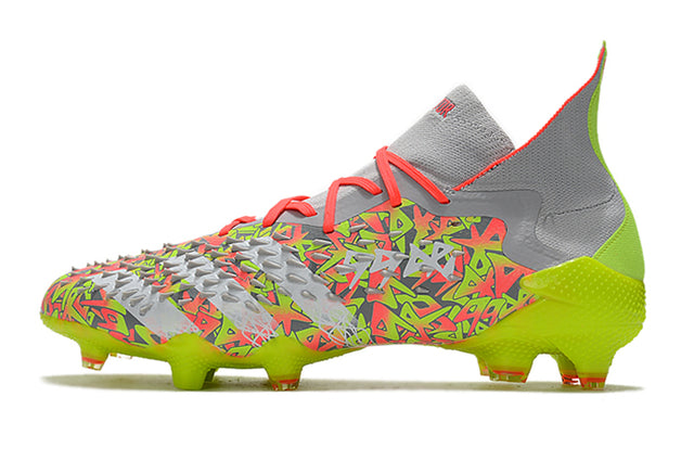 Adidas Predator Freak .1 FG Soccer Cleats – High Top – Clear Grey/White/Solar Yellow